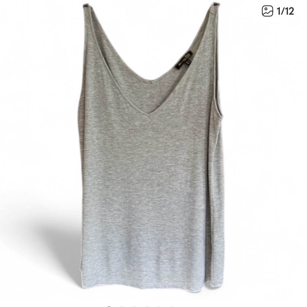 Massimo Dutti soft grey vneck tank